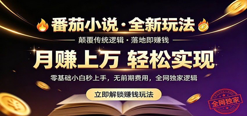 番茄小说5月最新独家玩法，稳定落地实测月入过万！-蓝海云网创