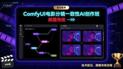 ComfyUI电影分镜一致性AI创作班，前沿技术，颠覆传统-蓝海云网创