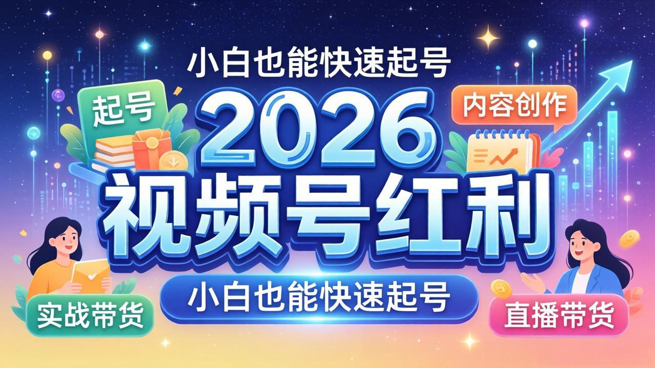 2026视频号红利实战营，大佬亲授起号、内容、直播、IP、投流、私域、矩阵全套落地打法-蓝海云网创