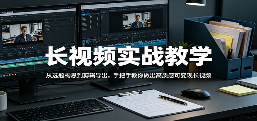 长视频实战教学，从选题构思到剪辑导出，手把手教你做出高质感可变现长视频-蓝海云网创