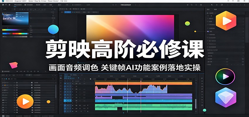 剪映高阶必修课：画面音频调色，关键帧AI功能案例落地实操-蓝海云网创