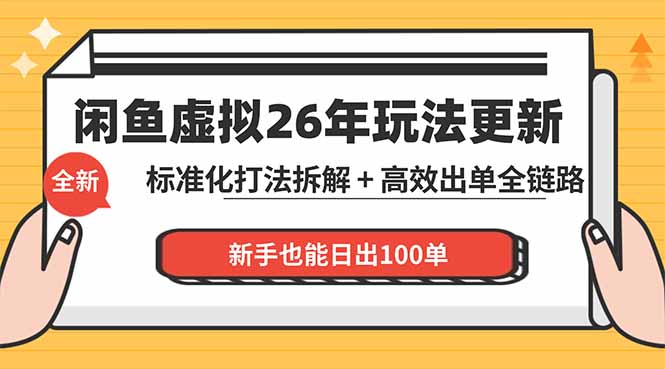 闲鱼虚拟从0到1系统化运营课程：标准化打法拆解 + 高效出单全链路教学，新手也能日出100单-蓝海云网创