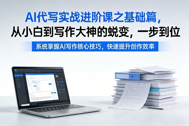 AI代写实战进阶课之基础篇，从小白到写作大神的蜕变，一步到位【揭秘】-蓝海云网创