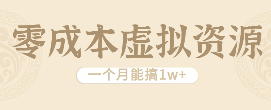相当暴利的虚拟资源项目，无需成本一个月能搞1w+-蓝海云网创