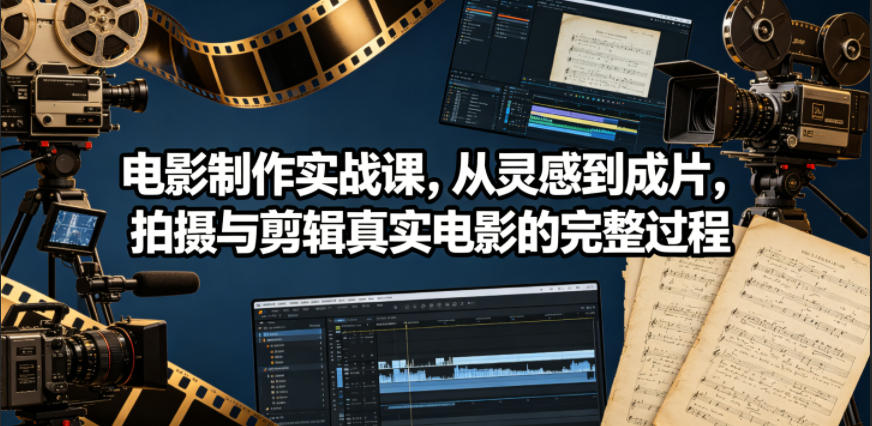 电影制作实战课，从灵感到成片，拍摄与剪辑真实电影的完整过程【原创双语字幕】-蓝海云网创