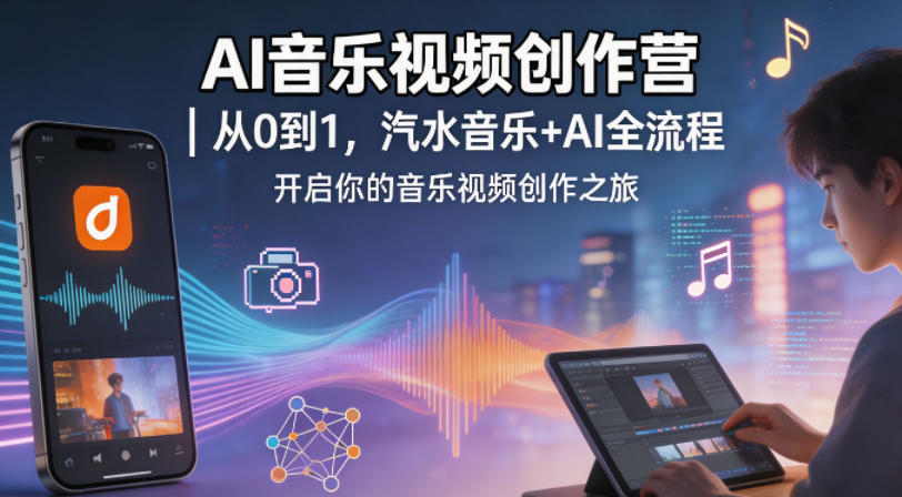 AI音乐视频创作营｜从0到1，汽水音乐+AI全流程，开启你的音乐视频创作之旅-蓝海云网创