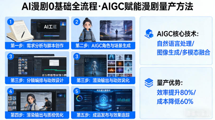 AI漫剧0基础全流程，快速掌握AIGC赋能的漫剧量产方法-蓝海云网创