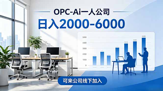 2026创业新风口—OPC一人公司模式震撼首发！日收益2000-6000+，项目绿色长久，安全稳健，合…-蓝海云网创
