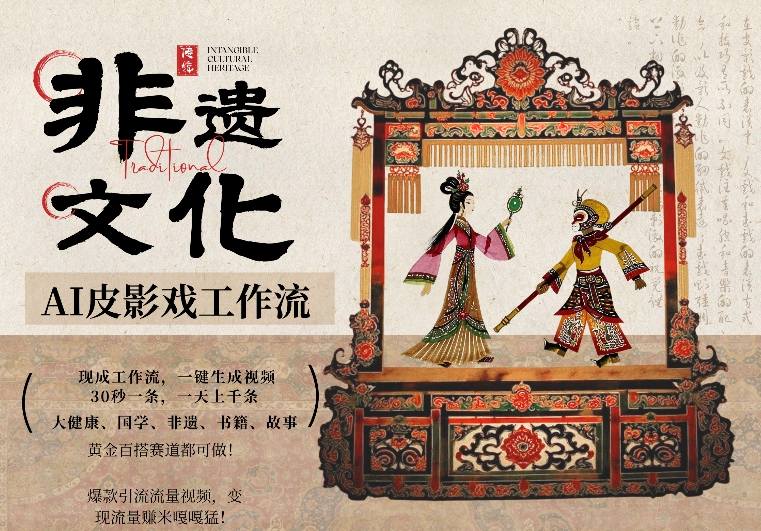 AI一键生成民俗文化非遗皮影戏视频，一刀不剪无需剪辑，30S一条，一天上百条，流量财富嘎嘎猛-蓝海云网创