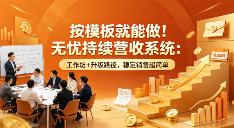 按模板就能做！无忧持续营收系统：工作坊+升级路径，稳定销售超简单【原创双语字幕】-蓝海云网创