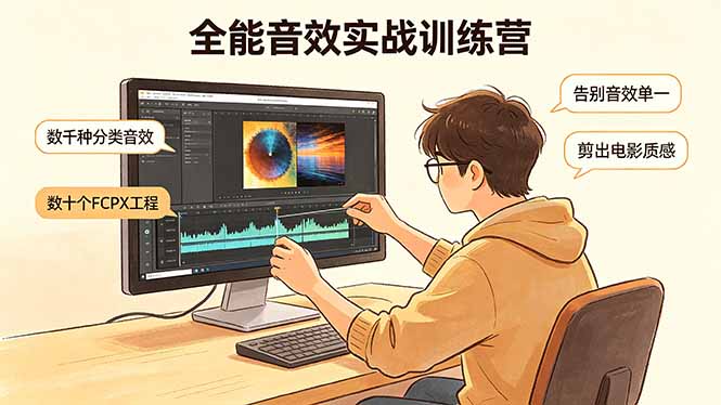 全能音效实战训练营：数千种分类音效+数十个FCPX工程，告别音效单一，剪出电影质感-蓝海云网创