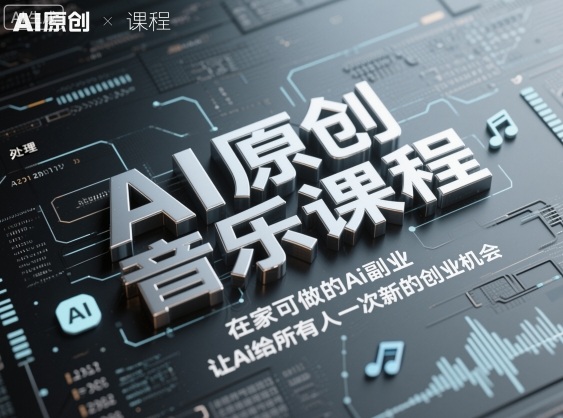 AI原创音乐课程，在家可做的Ai副业，让Ai给所有人一次新的创业机会-蓝海云网创