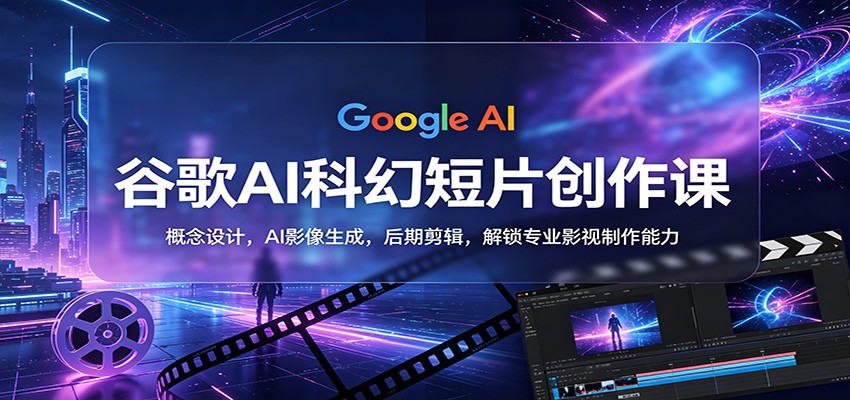 谷歌AI科幻短片创作课：概念设计，AI影像生成，后期剪辑，解锁专业影视制作能力-蓝海云网创