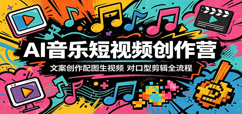 AI音乐短视频创作营：文案创作配图生视频，对口型剪辑全流程-蓝海云网创