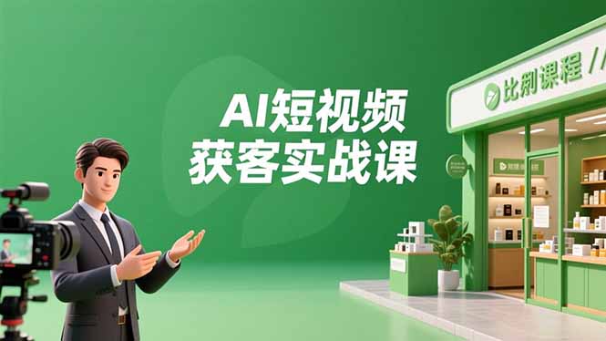 AI短视频获客实战课，数字人创作、实体行业应用、精准引流，30天获取客源月入6万+-蓝海云网创
