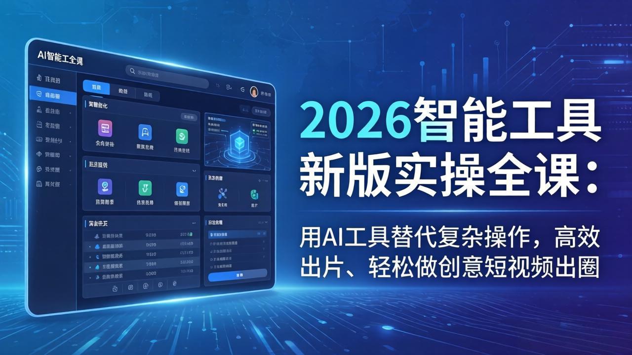 2026智能工具新版实操全课：用AI工具替代复杂操作，高效出片、轻松做创意短视频出圈-蓝海云网创