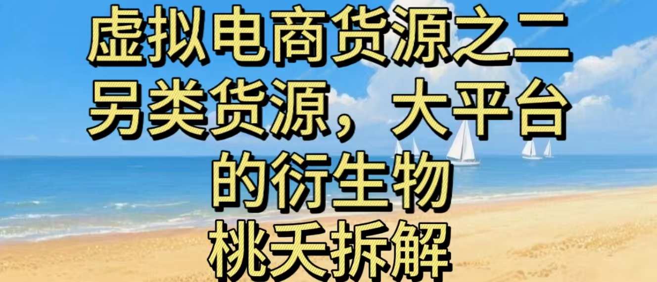 虚拟电商之二—另类的货源，大平台的衍生物-蓝海云网创