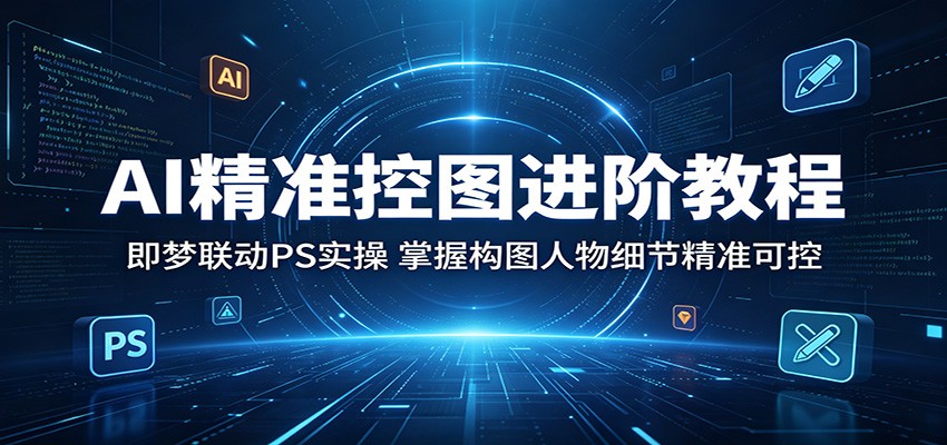 AI精准控图进阶教程：即梦联动PS实操，掌握构图人物细节精准可控-蓝海云网创