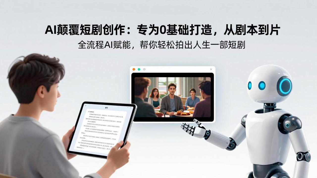 AI颠覆短剧创作：专为0基础打造，从剧本到成片全流程AI赋能，帮你轻松拍出人生第一部短剧-蓝海云网创