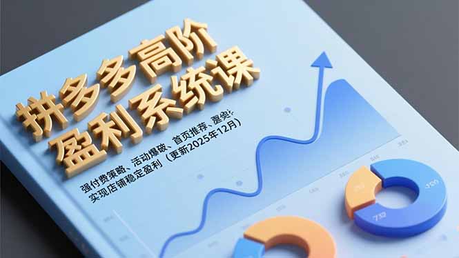 拼多多高阶盈利系统课，强付费策略、活动爆破、首页推荐，实现店铺稳定盈利(更新12月-蓝海云网创