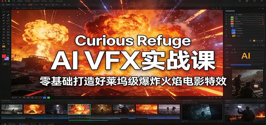Curious Refuge AI VFX实战课，零基础打造好莱坞级爆炸火焰电影特效-蓝海云网创