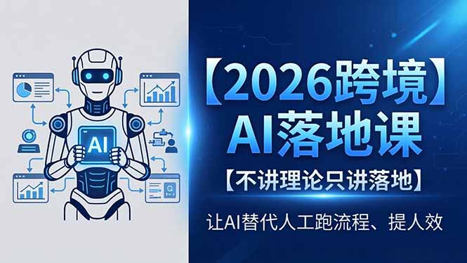 2026跨境AI落地课，不讲理论只讲落地，让AI替代人工跑流程、提人效-蓝海云网创