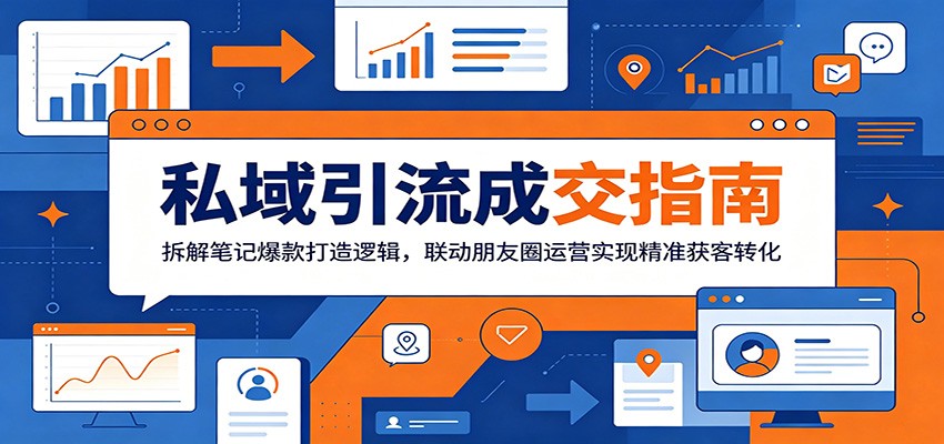 私域引流成交指南：拆解笔记爆款打造逻辑，联动朋友圈运营实现精准获客转化-蓝海云网创