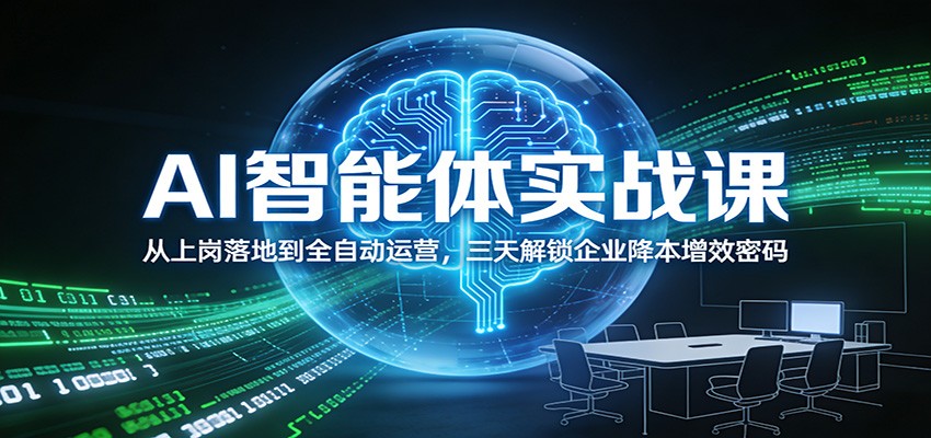AI智能体实战课：从上岗落地到全自动运营，三天解锁企业降本增效密码-蓝海云网创
