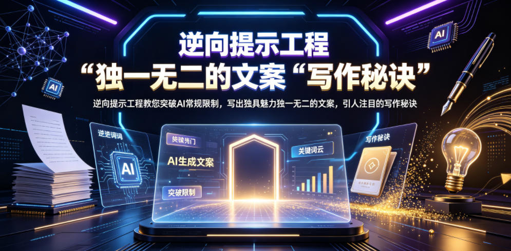 逆向提示工程教您突破AI常规限制，写出独具魅力独一无二的文案，引人注目的写作秘诀【原创双语字幕】-蓝海云网创