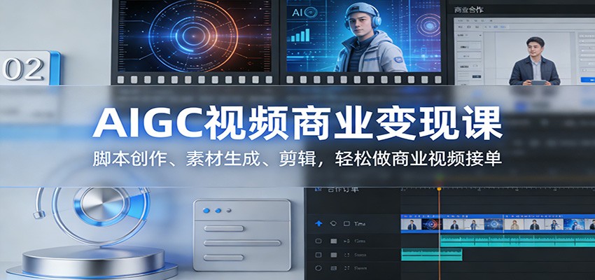 AIGC视频商业变现课：脚本创作、素材生成、剪辑，轻松做商业视频接单-蓝海云网创