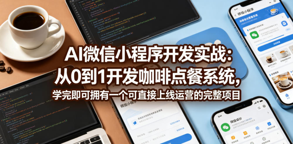 AI微信小程序开发实战：从0到1开发咖啡点餐系统，学完即可拥有一个可直接上线运营的完整项目-蓝海云网创