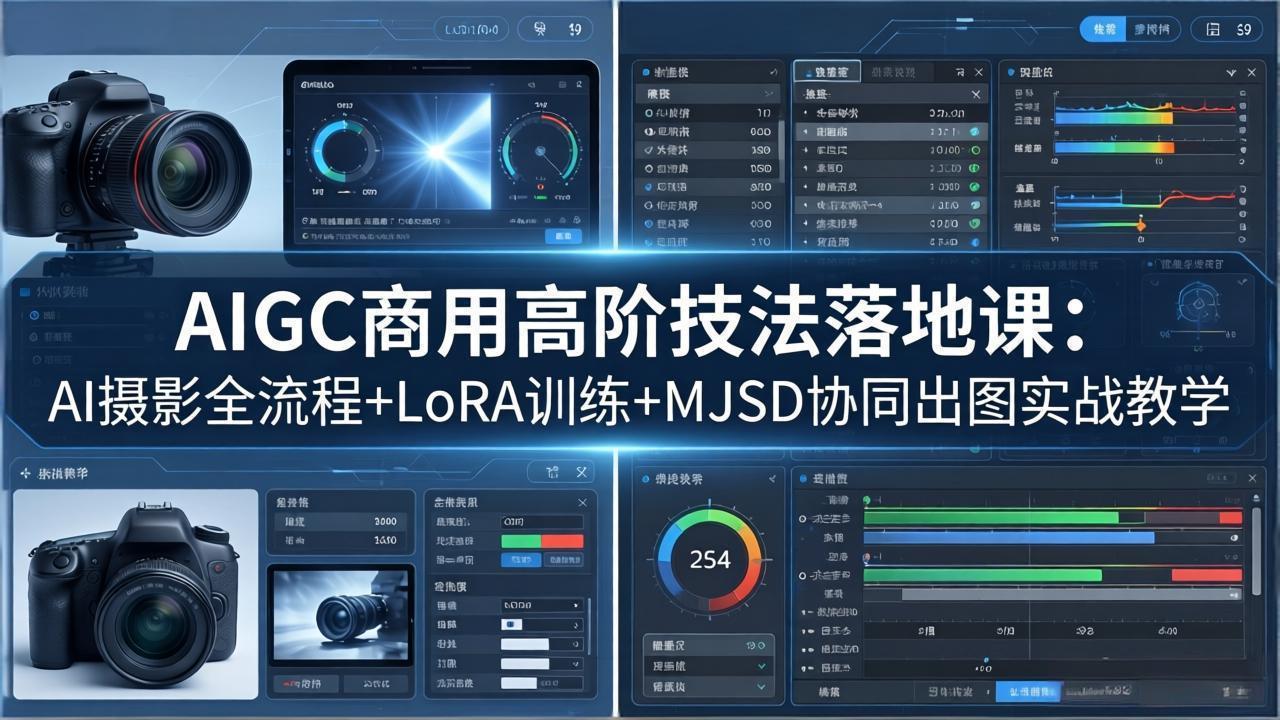 AIGC商用高阶技法落地课：AI摄影全流程+LoRA训练+MJSD协同出图实战教学-蓝海云网创
