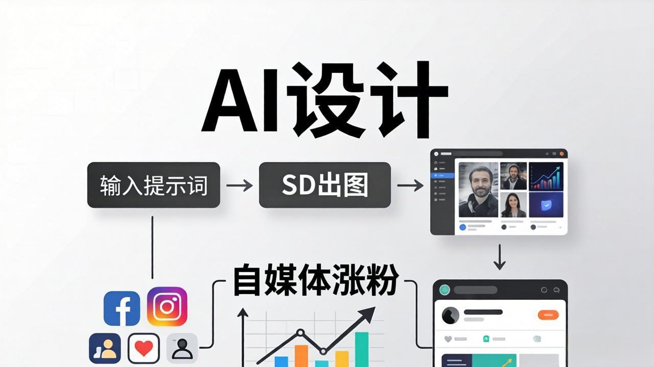 人人都是AI设计师：SD出图+自媒体涨粉一站教学，告别图文素材焦虑，AI设计让你轻松避开内卷-蓝海云网创
