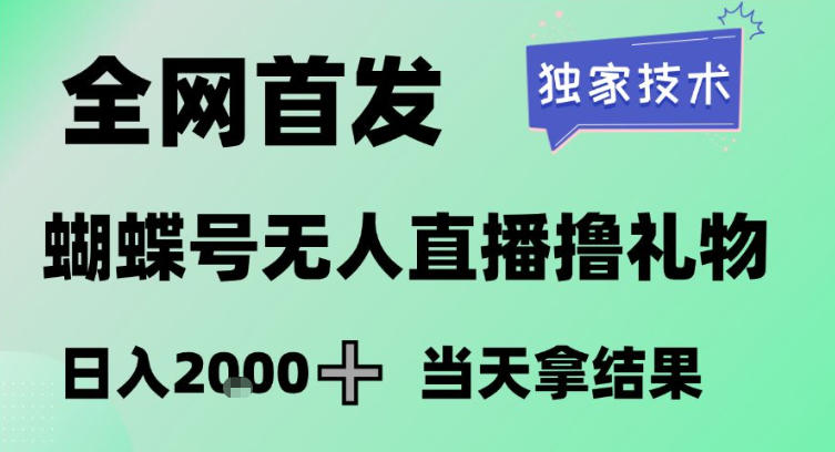 2026最新蝴蝶号无人直播掘金，独家技术，全网首发小白做了一个月收益3W，长期稳定可做【揭秘】-蓝海云网创