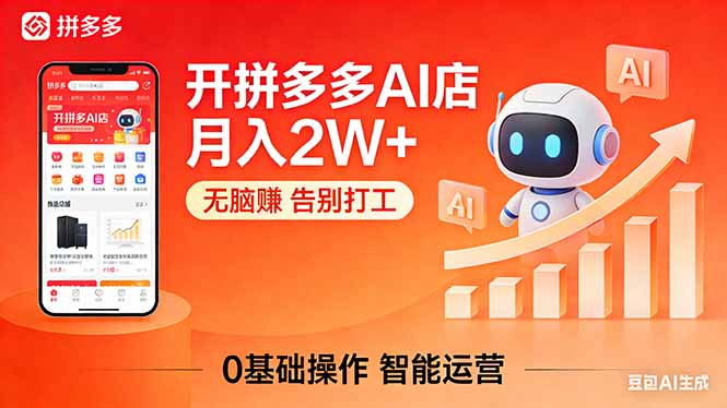 开一家拼多多AI店，月入2W+，无脑赚，告别打工，附SOP手册-蓝海云网创