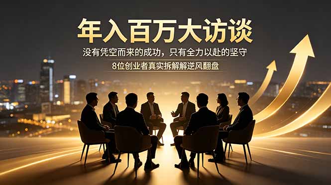 年入百万大访谈：没有凭空而来的成功，只有全力以赴的坚守，8位创业者真实拆解逆风翻盘路-蓝海云网创