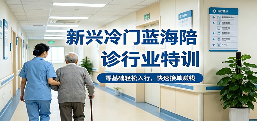 新兴冷门蓝海陪诊行业特训，零基础轻松入行，快速接单赚钱-蓝海云网创