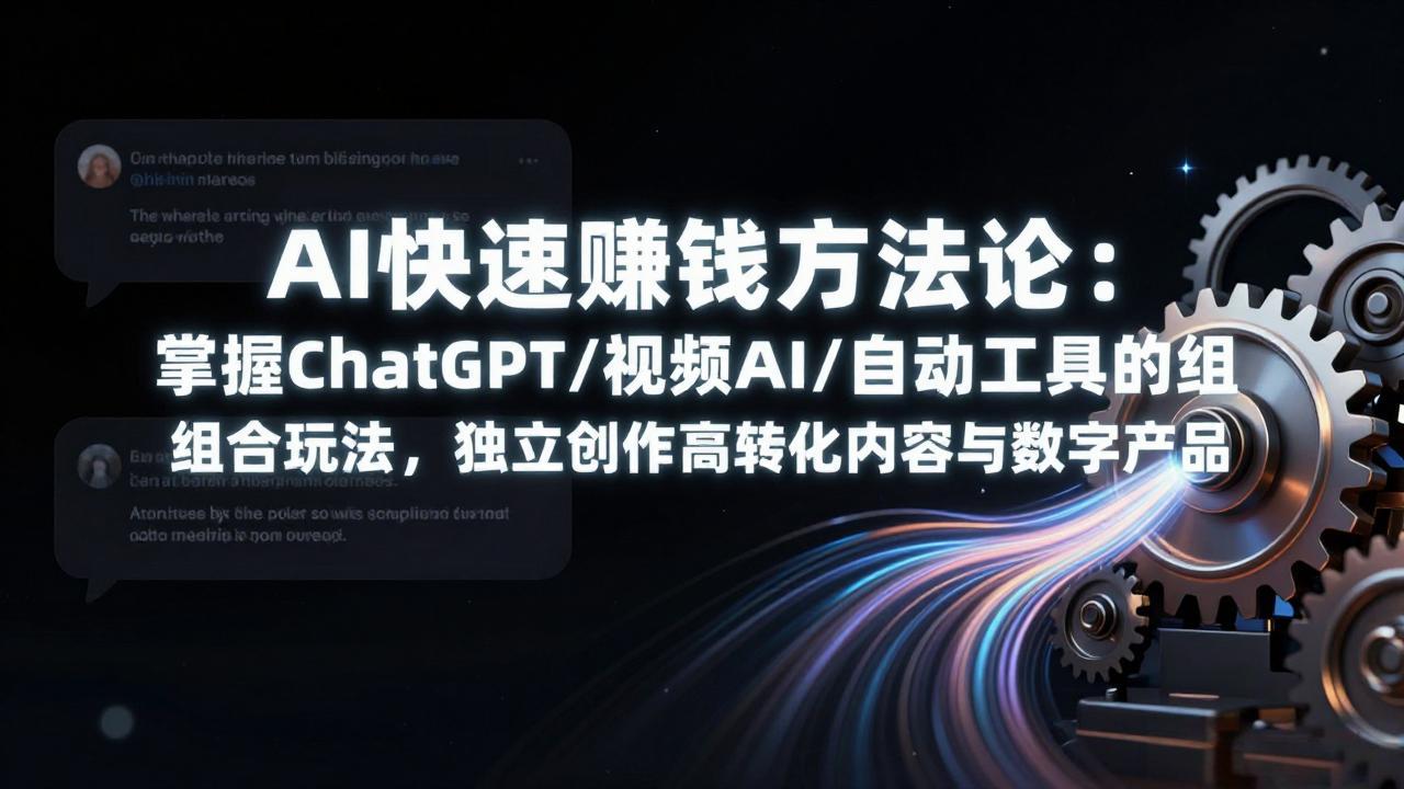 AI快速赚钱方法论：掌握ChatGPT/视频AI/自动化工具的组合玩法，独立创作高转化内容与数字产品-蓝海云网创