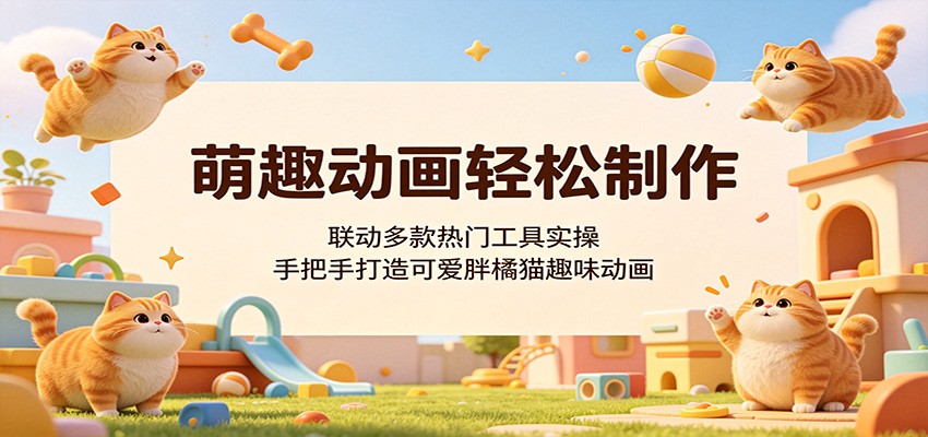 萌趣动画轻松制作，联动多款热门工具实操，手把手打造可爱胖橘猫趣味动画-蓝海云网创