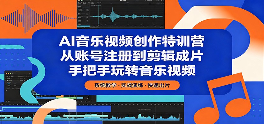 AI音乐视频创作特训营：从账号注册到剪辑成片，手把手玩转音乐视频-蓝海云网创