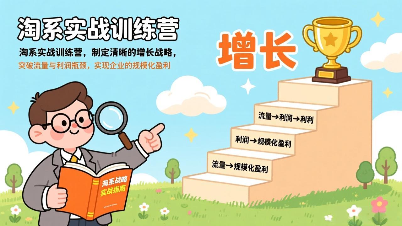 淘系实战训练营，制定清晰的增长战略，突破流量与利润瓶颈，实现企业的规模化盈利-蓝海云网创