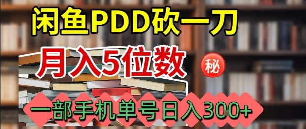 闲鱼PDD砍一刀,一部手机就可以操作,单号日入3张-蓝海云网创