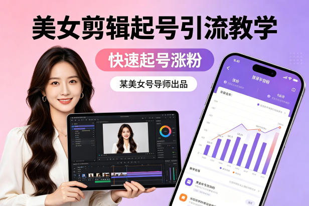 某美女号导师出品：美女剪辑起号引流教学，快速起号涨粉-蓝海云网创