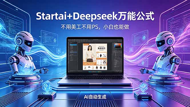 AI自动做电商详情页：Startai+Deepseek万能公式，不用美工不用PS，小白也能做-蓝海云网创